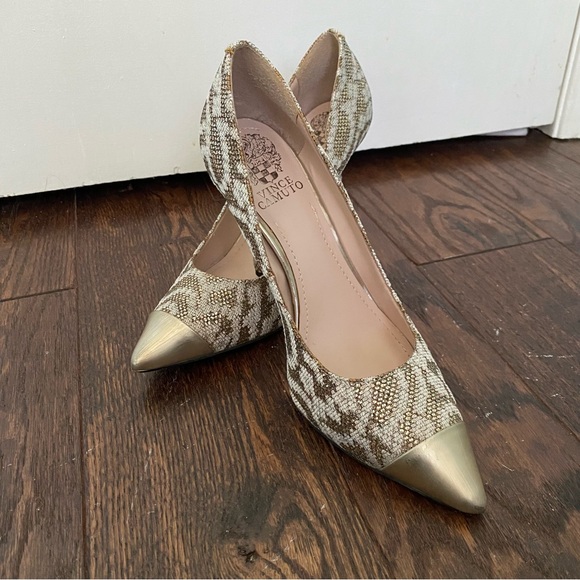 Gold / White Metallic 3 inch heels size 8.5 - Picture 7 of 14